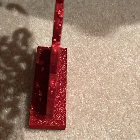 Bundle Hallmark Snowman Tealight burner & Red Glitter shelf standing sign EC - Picture 5 of 9